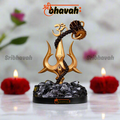 Trishul with Damru for Car Dashboard and Decor