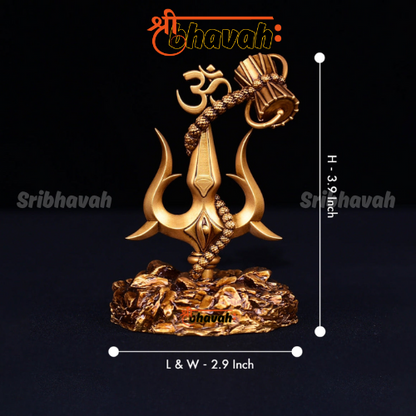 Trishul with Damru for Car Dashboard and Decor