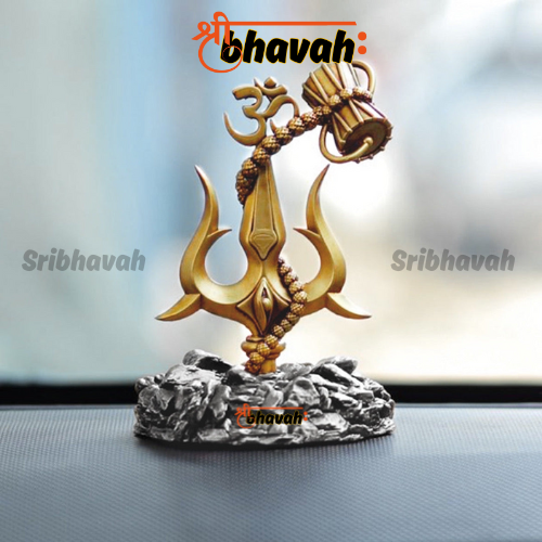 Trishul with Damru for Car Dashboard and Decor