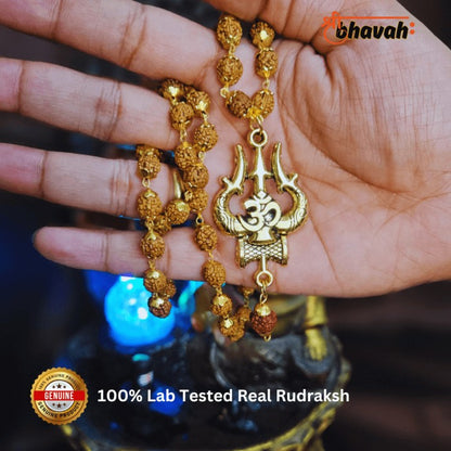 Mahadev Trishool Rudraksha Mala