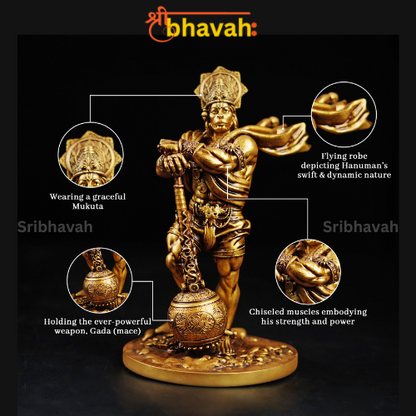 Bahubali Lord Hanuman Idol for CarDashboard, Pooja and Decor