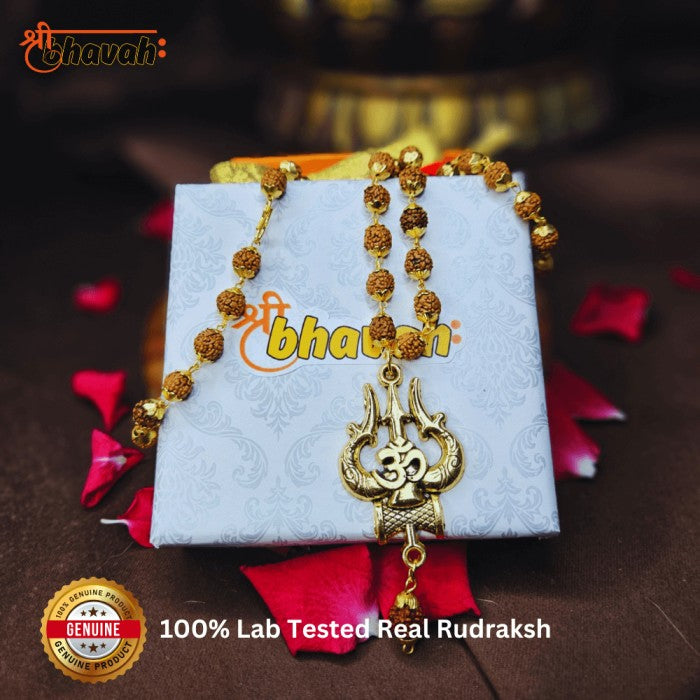 Mahadev Trishool Rudraksha Mala